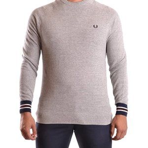 Fred Perry Men's Textured-Yarn Pique Crew-Neck Sweater - Size M